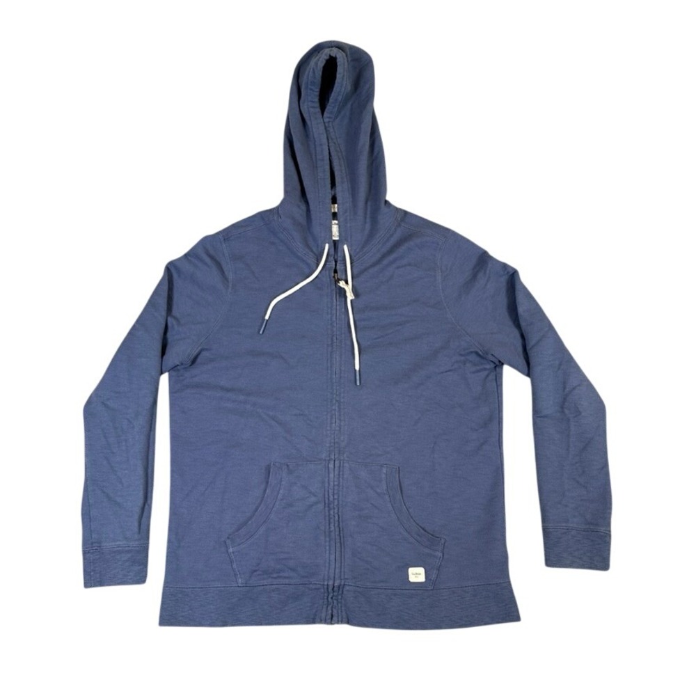 LL Bean Organic Cotton Full Zip Hoodie Blue Sweatshirt 504211 Mens L